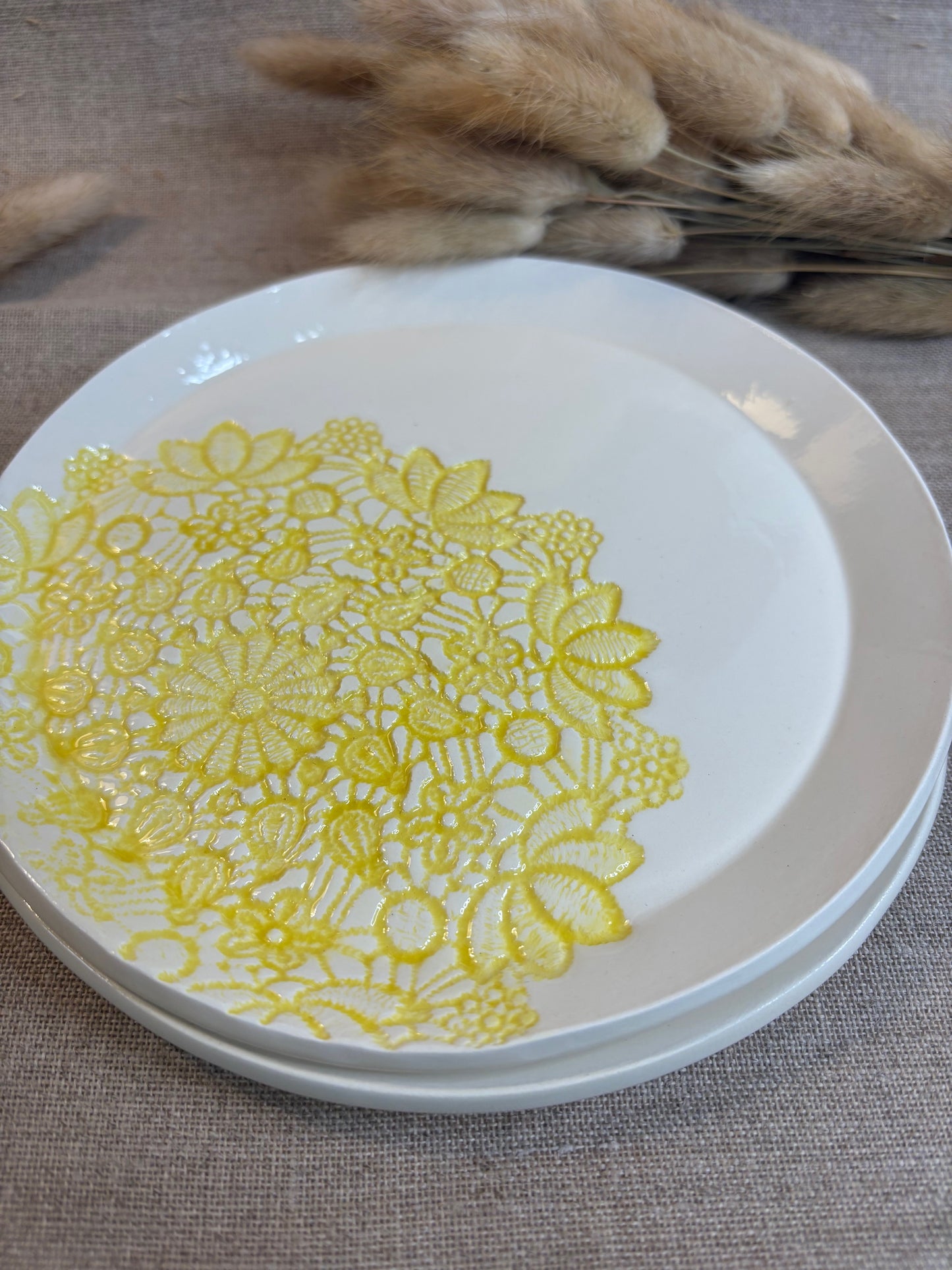 Assiette à dessert Jaune