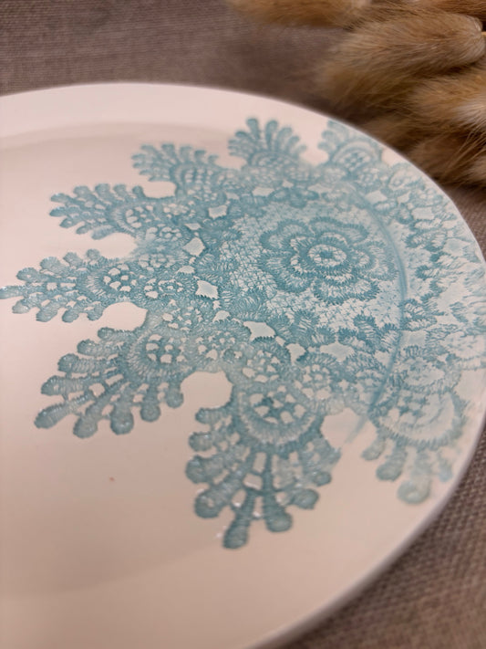 Assiette à dessert bleu clair