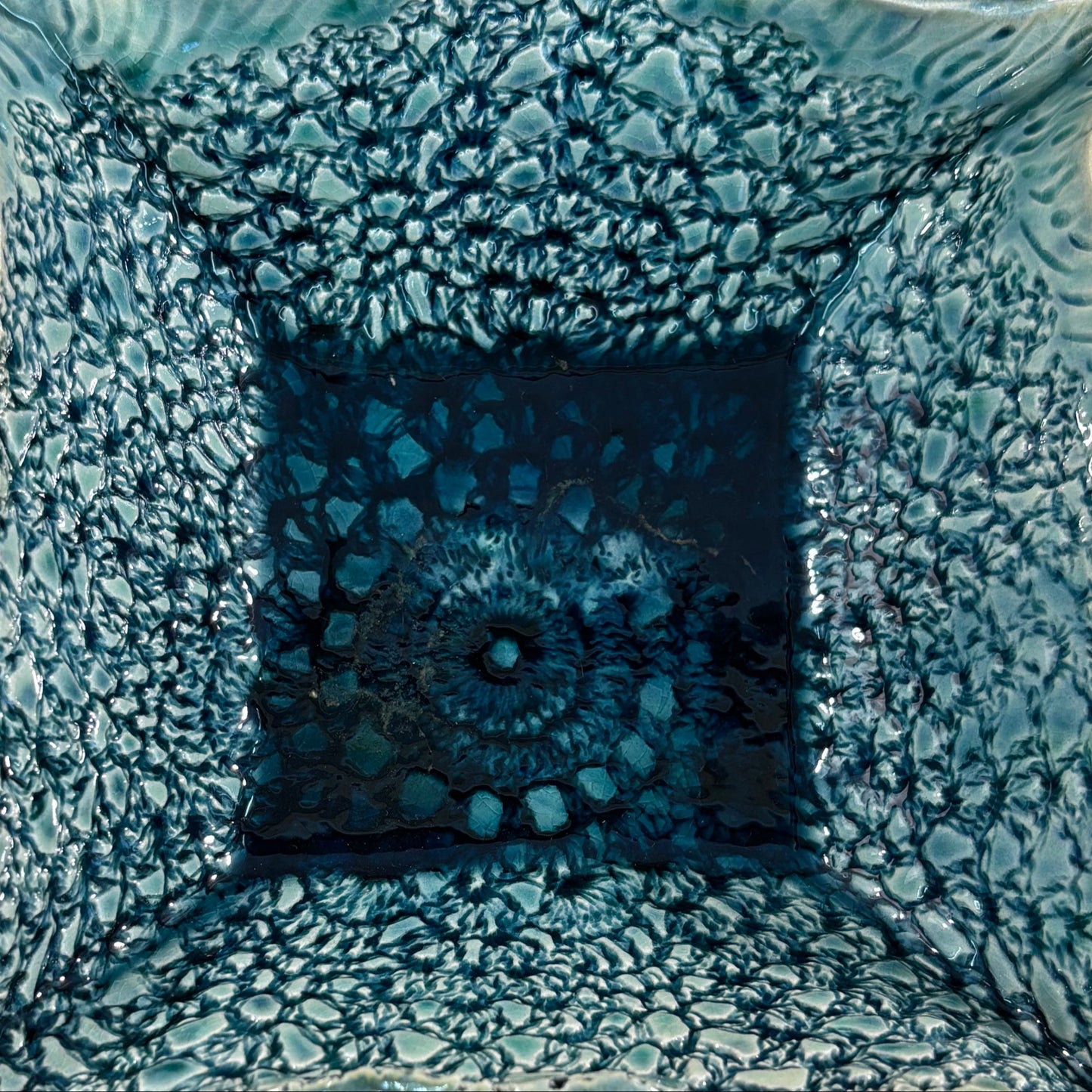 Vide-poches imprimé bleu