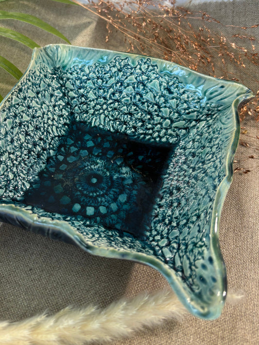 Vide-poches imprimé bleu