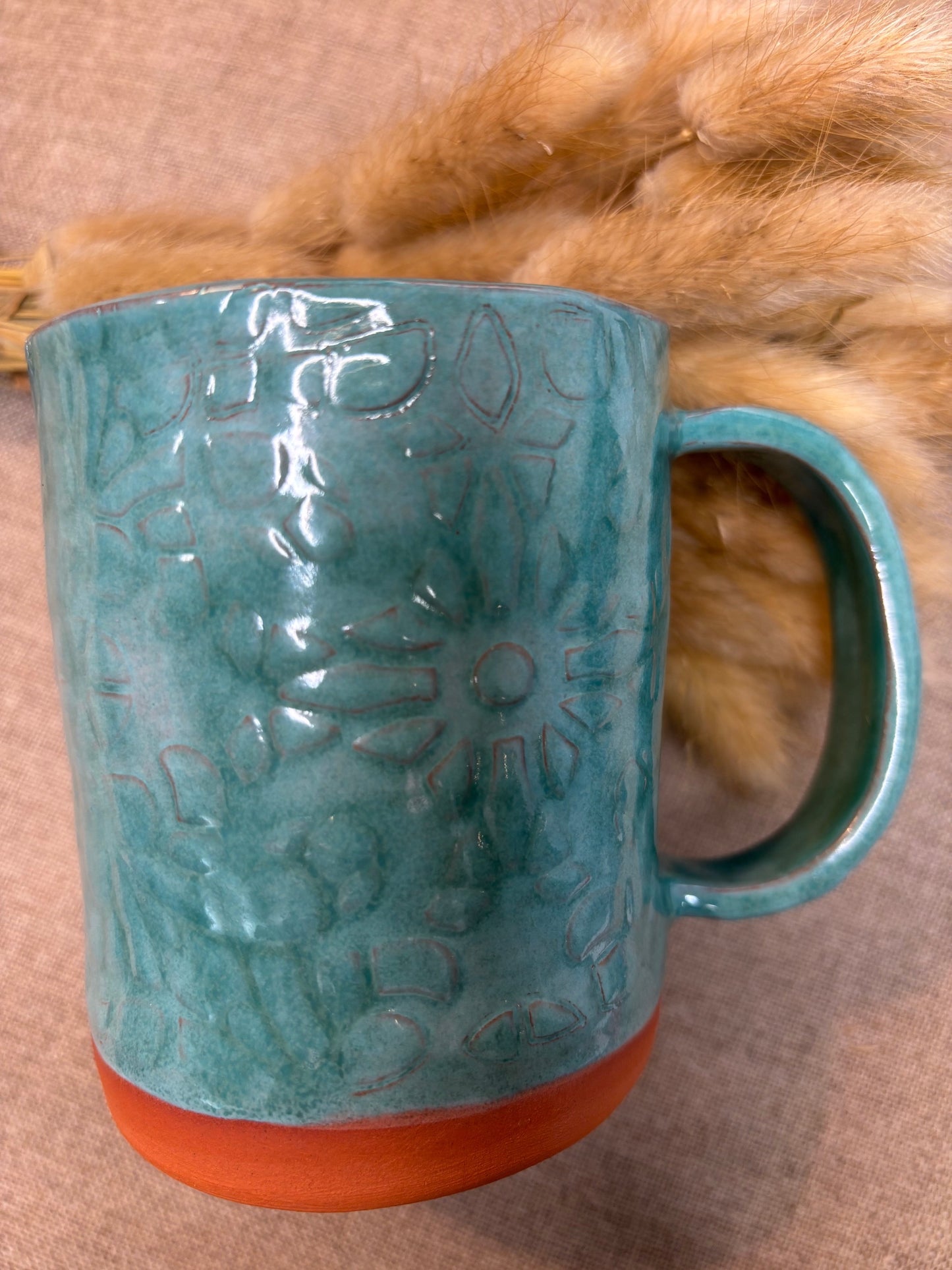 Mug faience rouge
