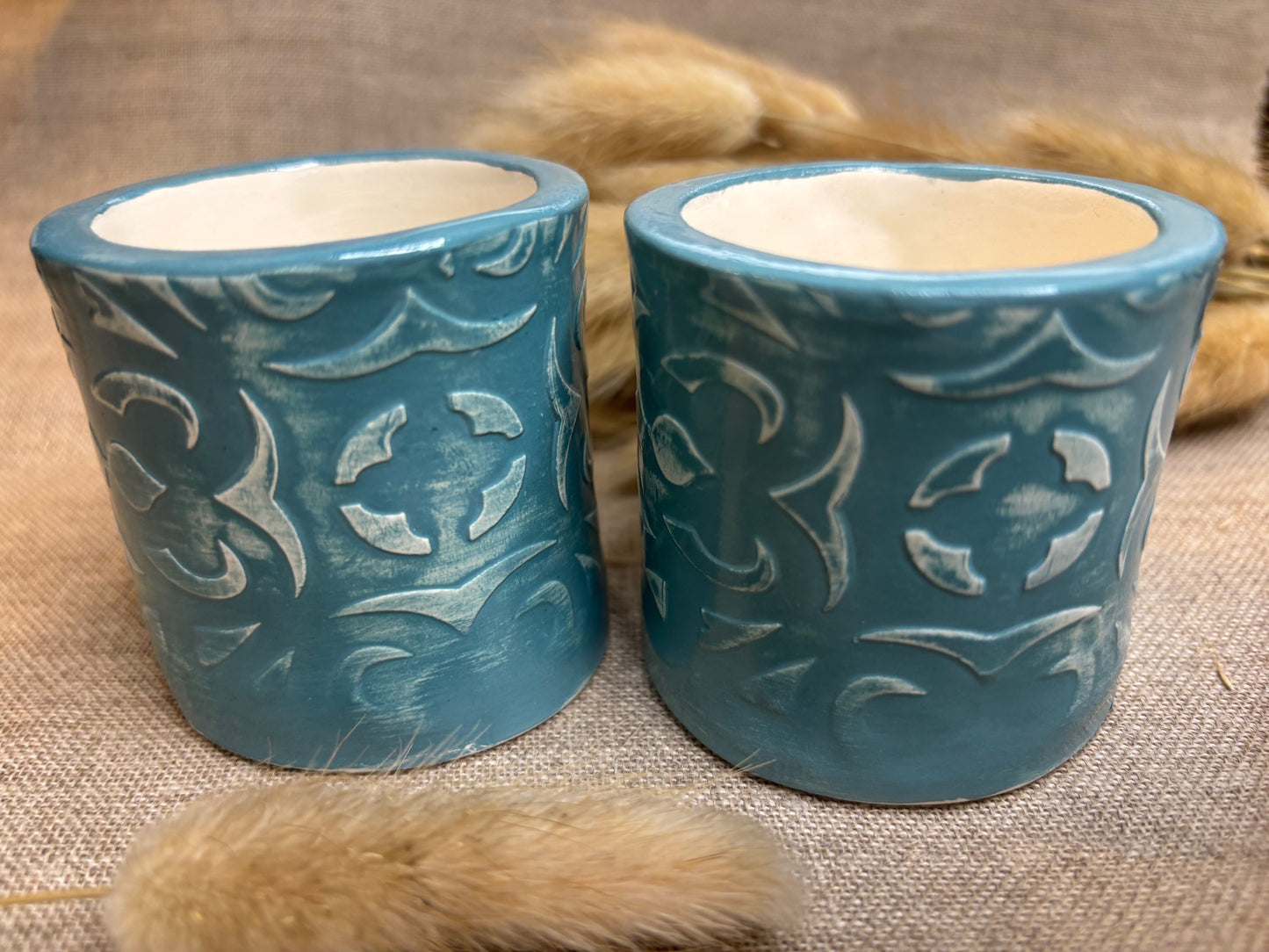 Ensemble de 2 bougeoirs Bleu cobalt