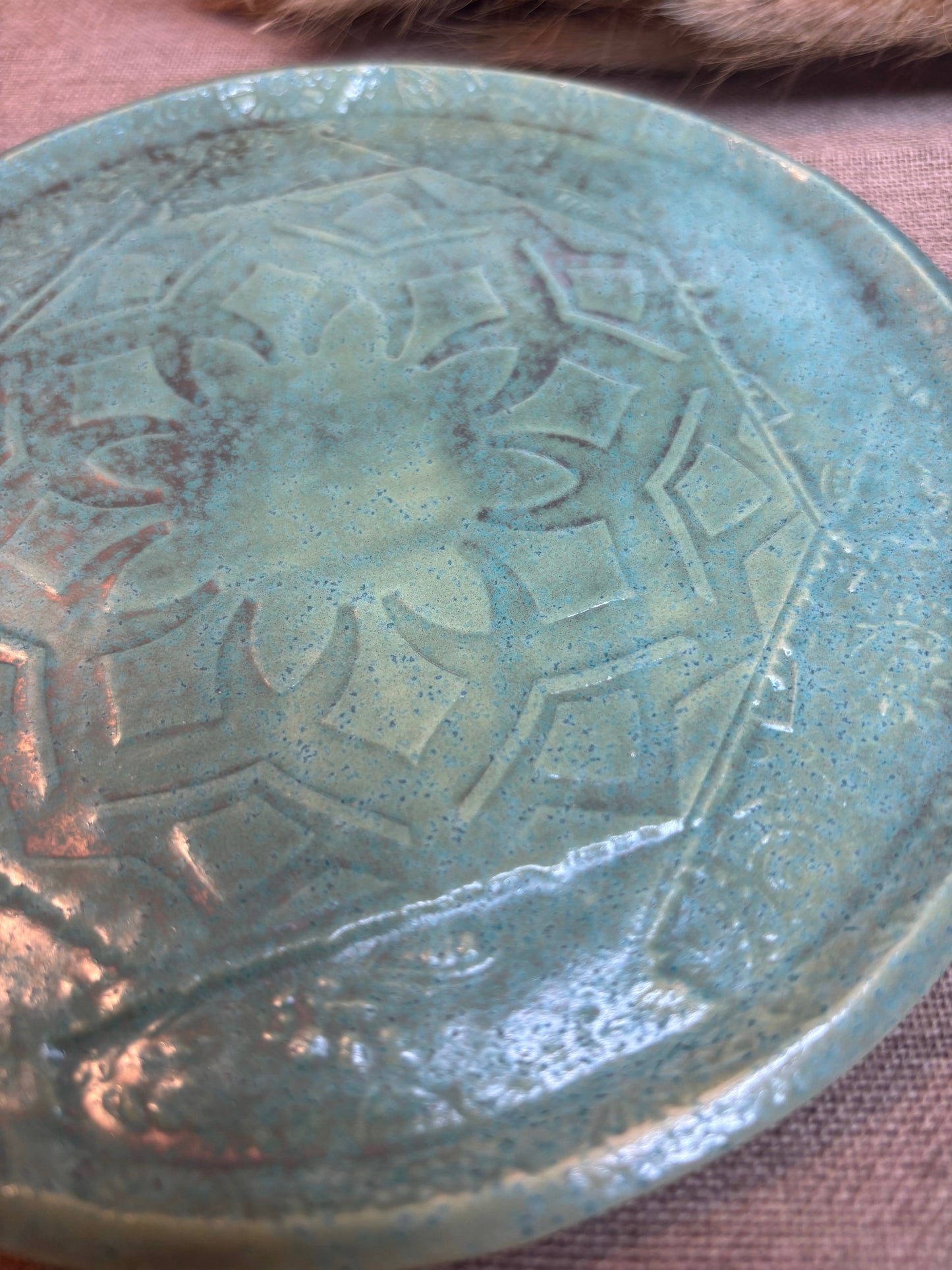 Ensemble de 4 assiettes à dessert Turquoise