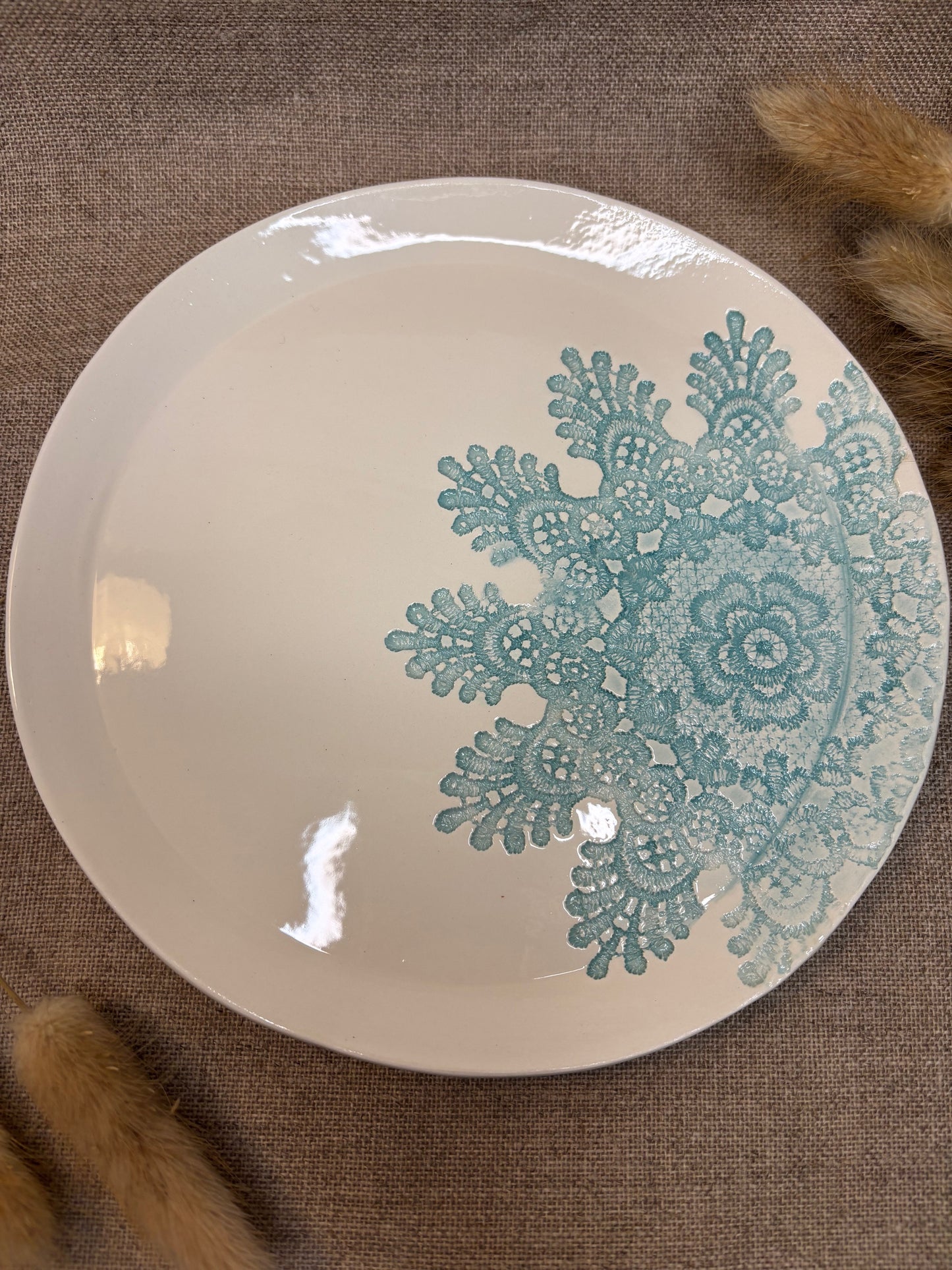 Assiette à dessert bleu clair