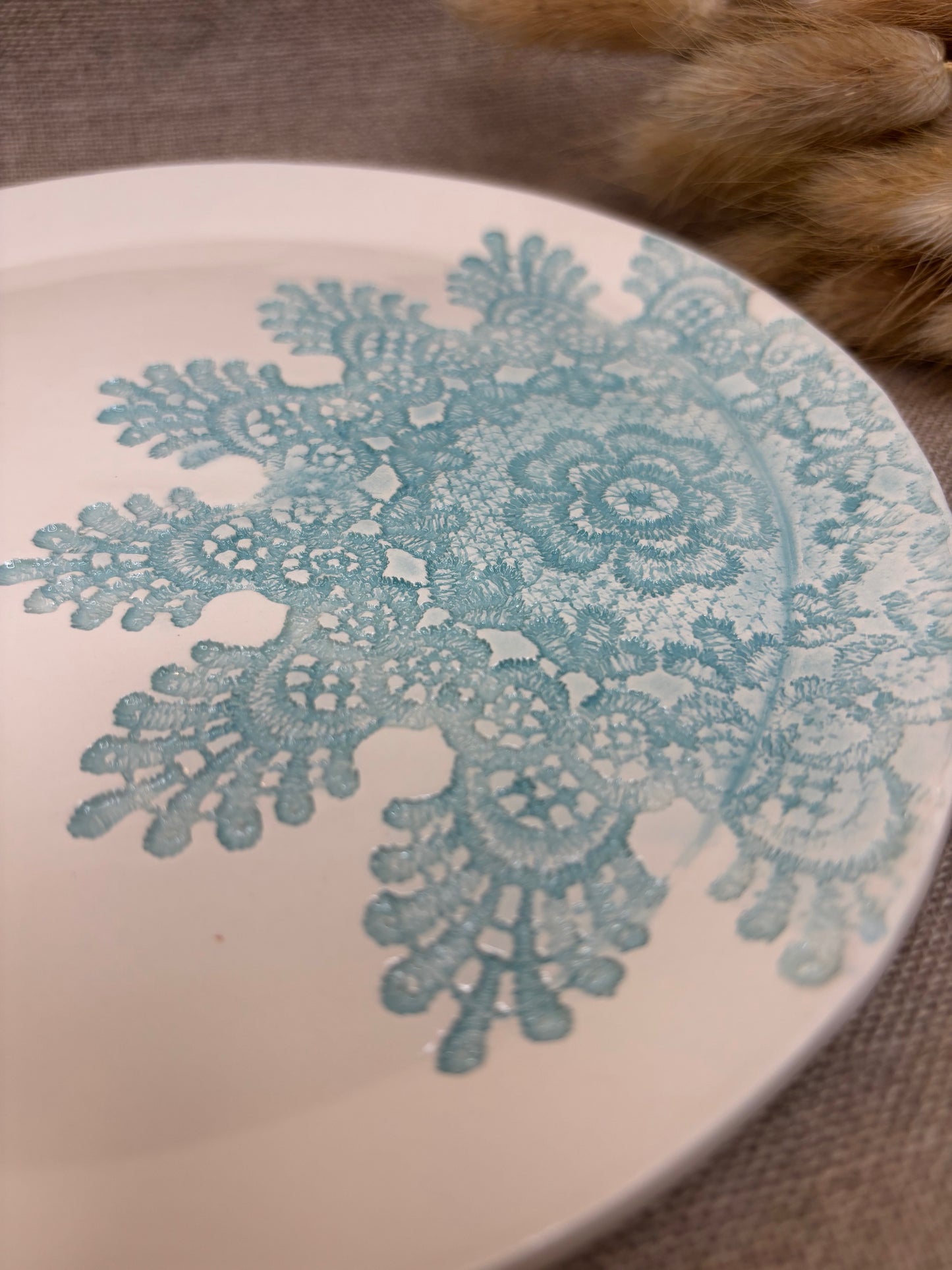 Assiette à dessert bleu clair