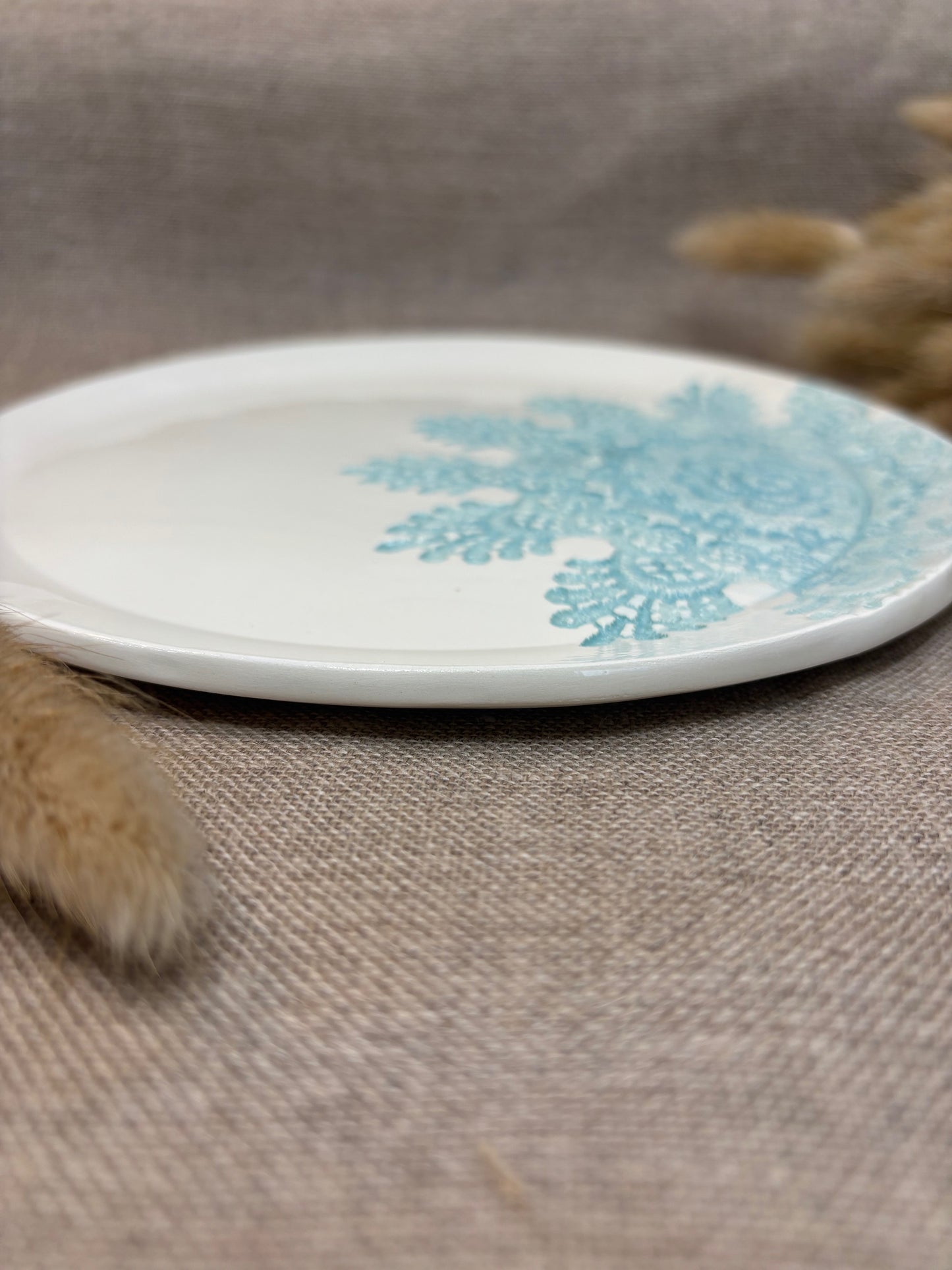Assiette à dessert bleu clair