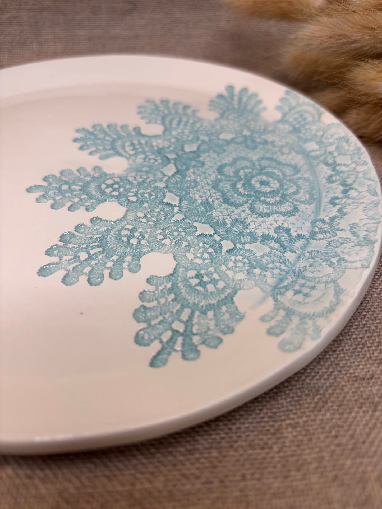 Assiette à dessert bleu clair