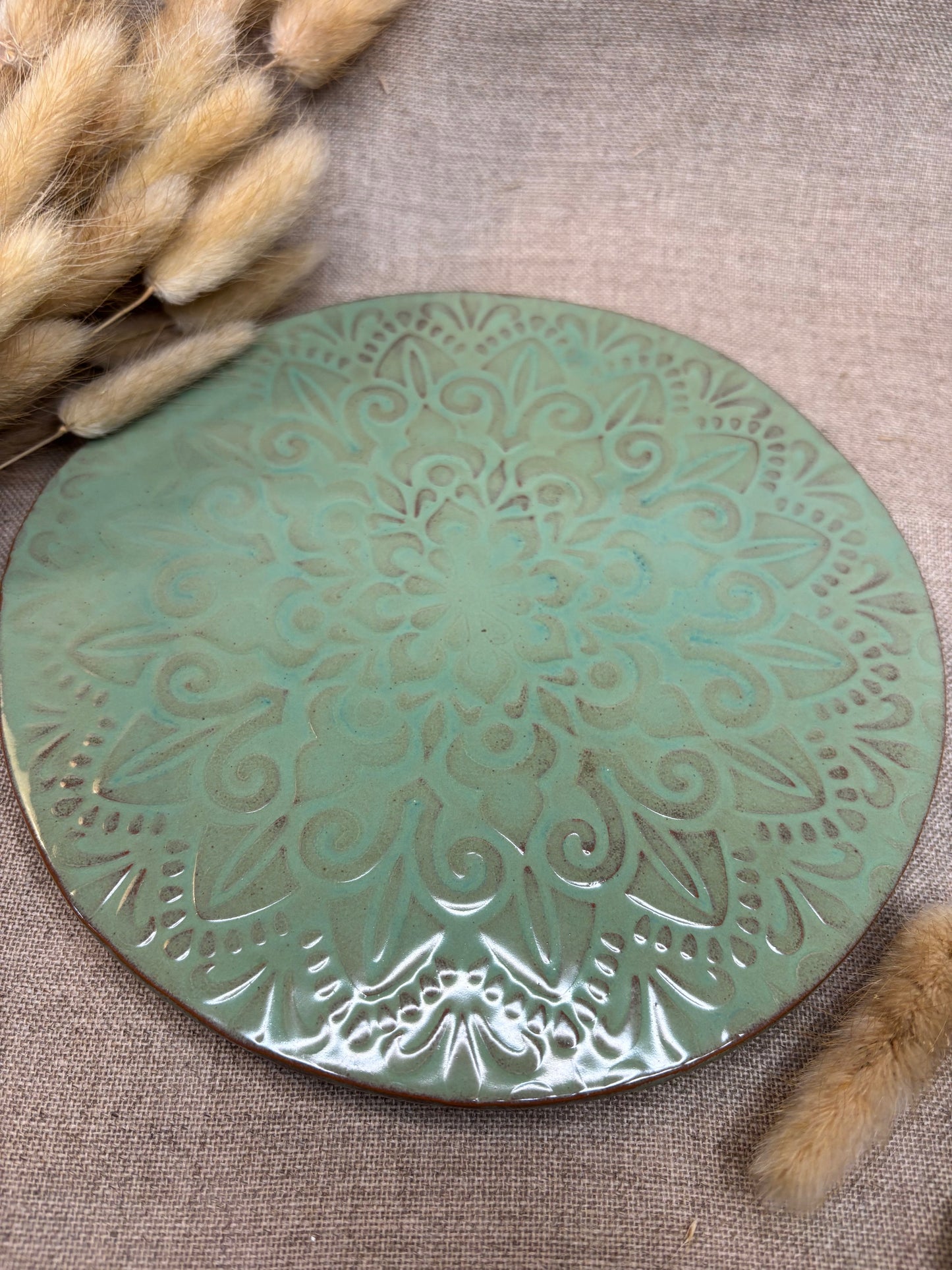 Dessous de plat vert d'eau