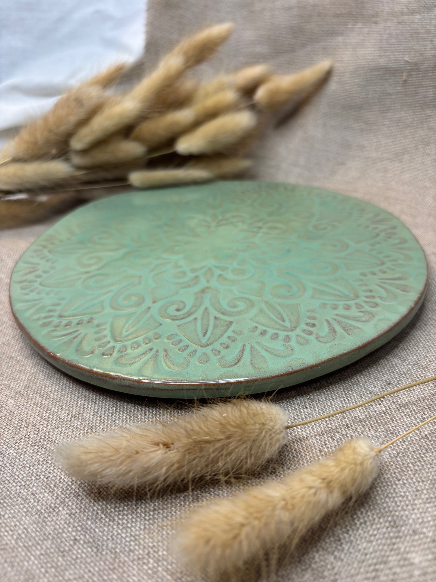 Dessous de plat vert d'eau