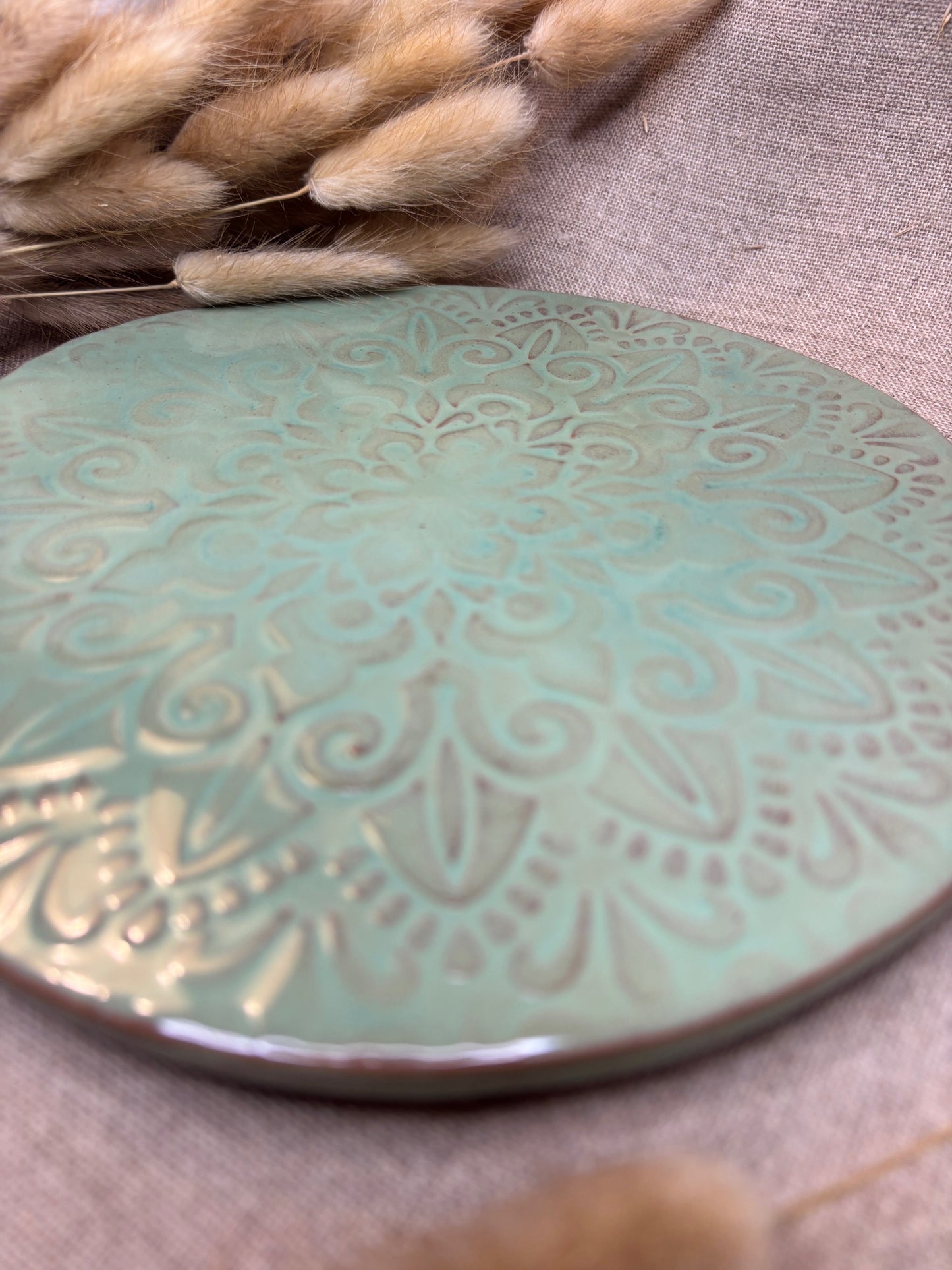 Dessous de plat vert d'eau