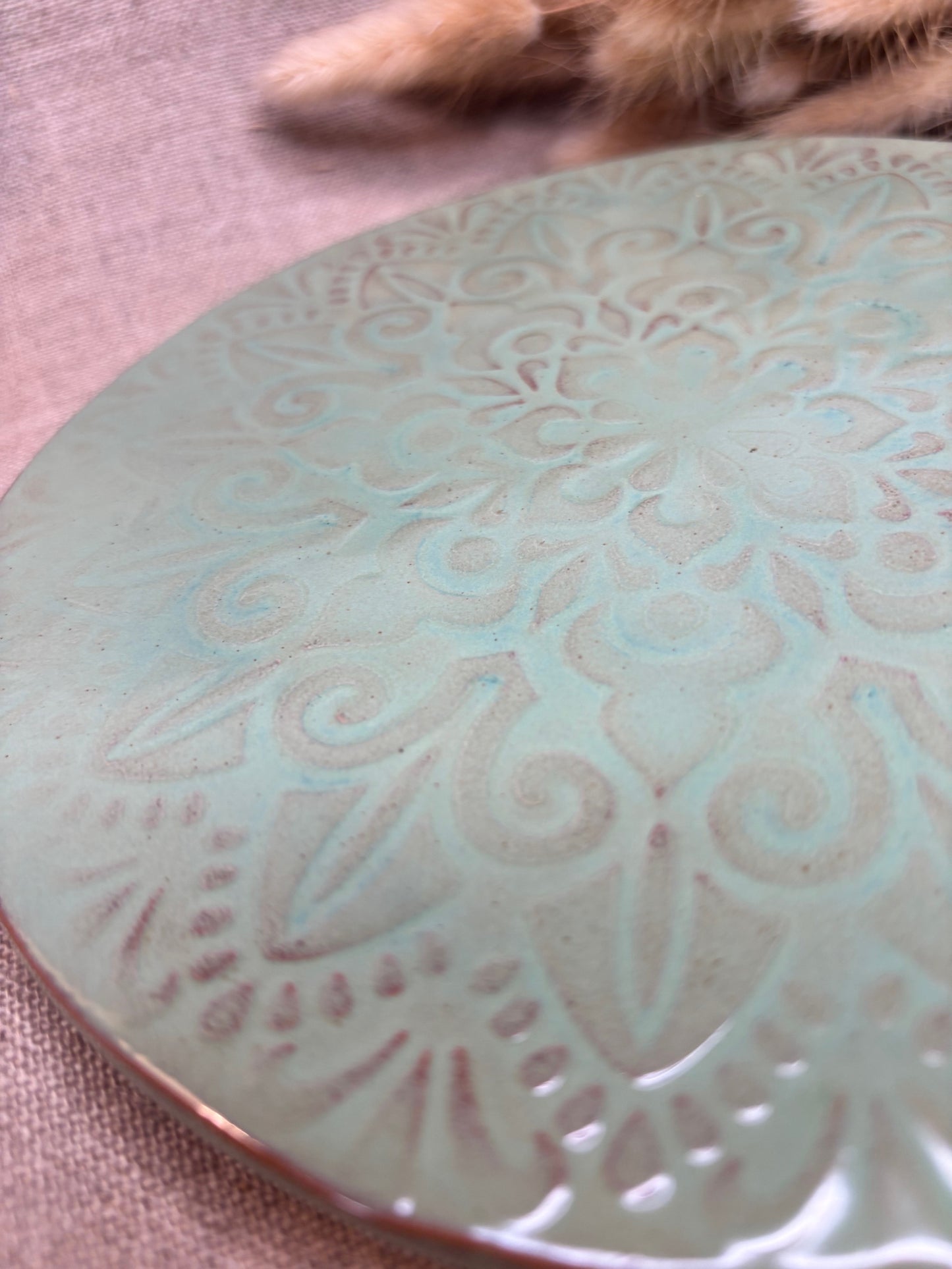 Dessous de plat vert d'eau