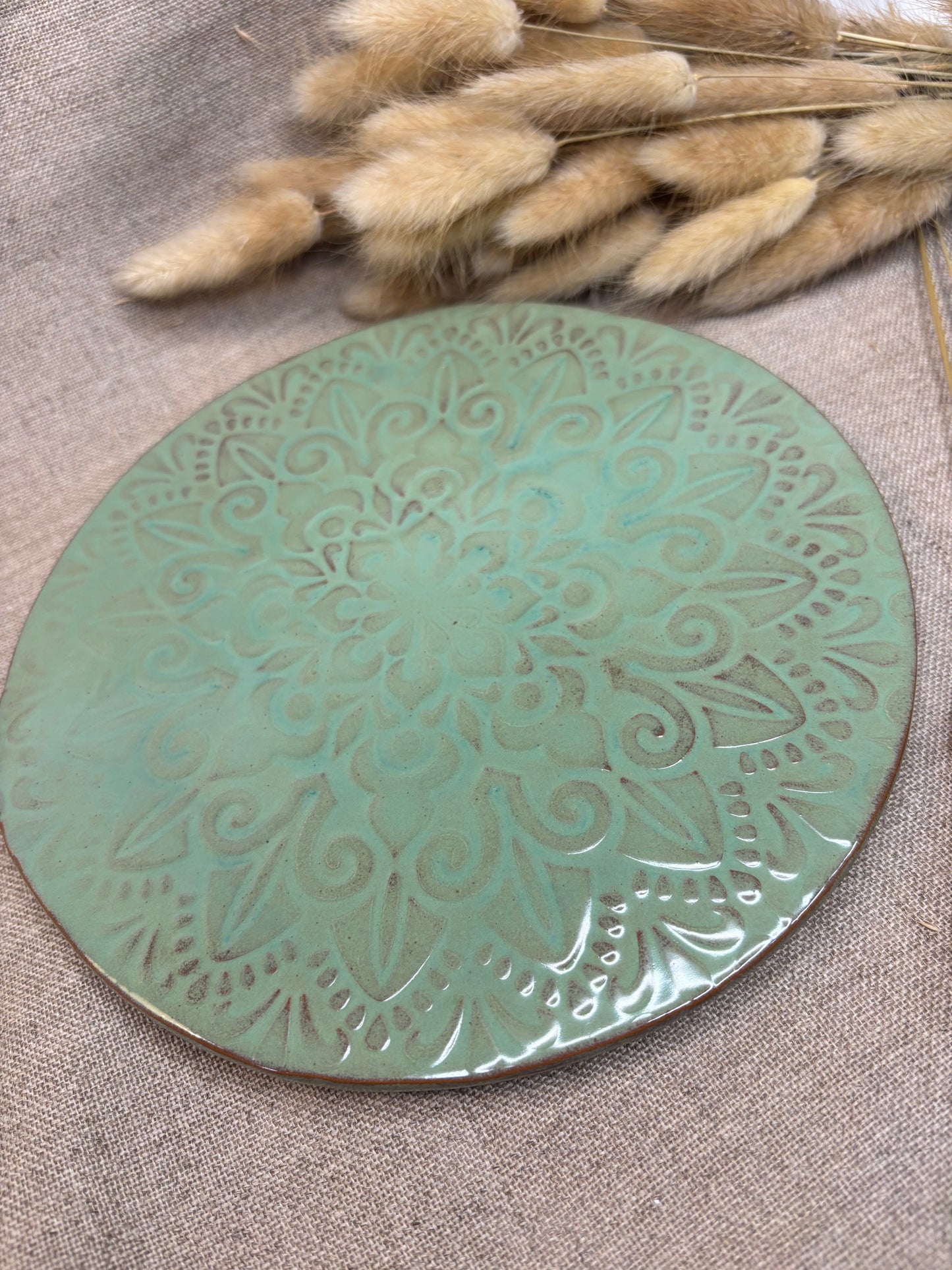 Dessous de plat vert d'eau