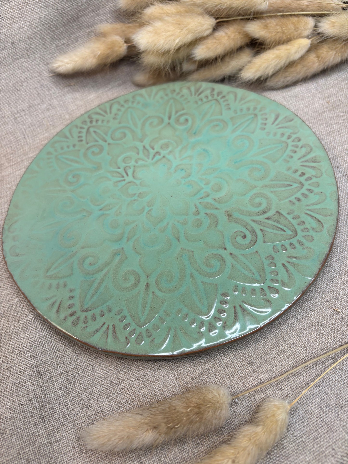 Dessous de plat vert d'eau